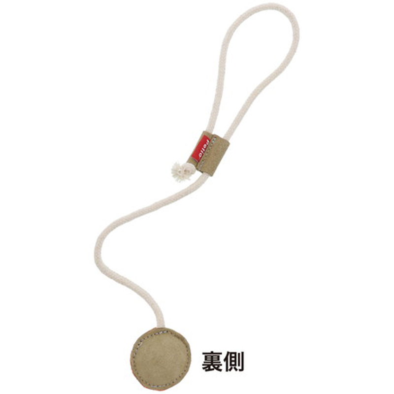 牛皮&絲瓜絡雙面潔齒逗貓繩 (橙色 - 可調節長度) #G136 W26492
