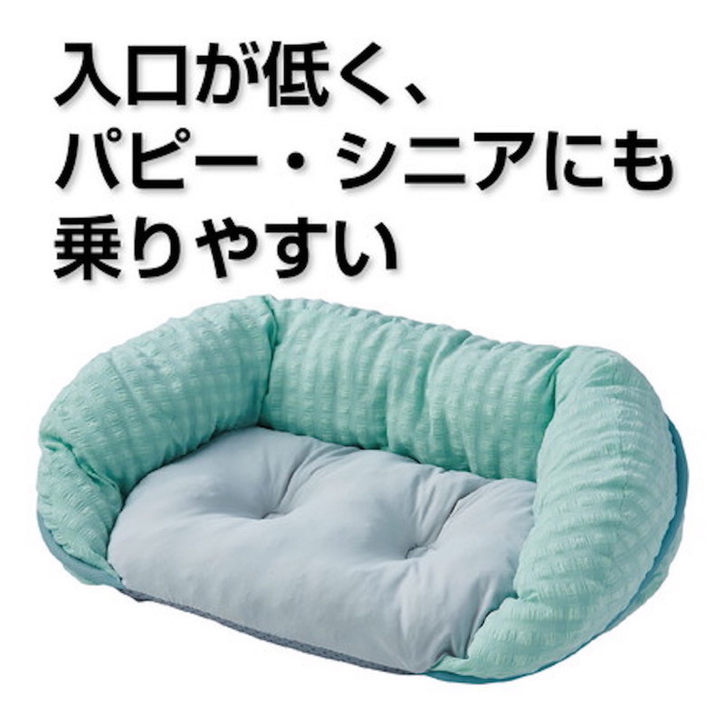 Porta犬用冷感可手洗方形床 海藍色 M #H94 W27107