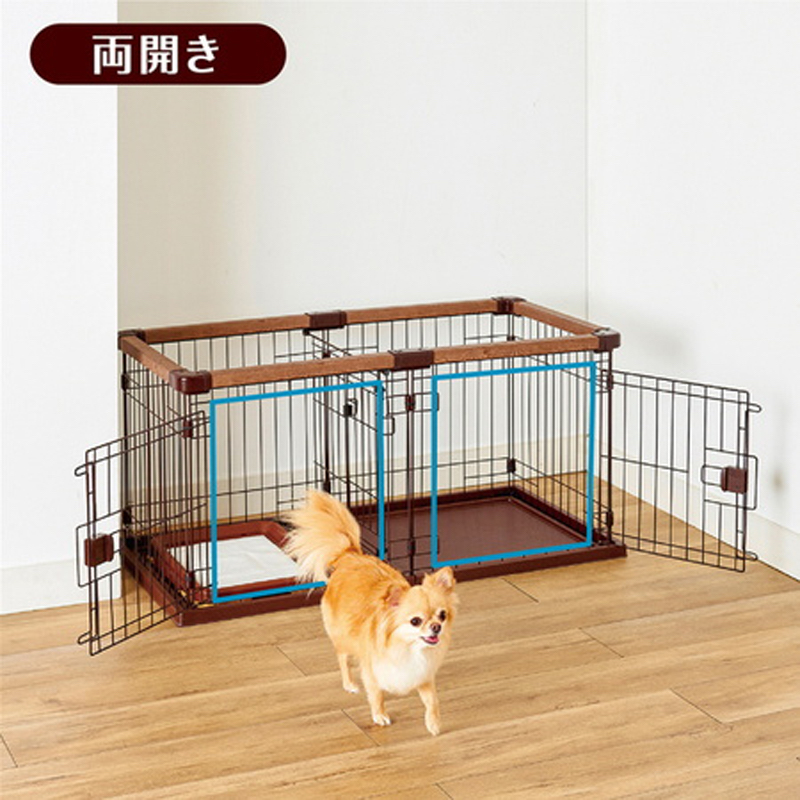 Petio棕色如廁訓練狗籠（2門-出入口位置可調節） #F165 W26140