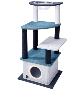 necoco 4 Layers Clear Bowl Cat Tower(w/Hidden Tree House) #F180 W27185