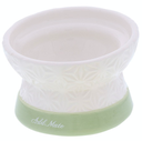 Add Mate Bevel Angle Raised&Anti-slip Ceramic Cat Bowl  (for Dry Food-Green Bottom)#F159 A26515 