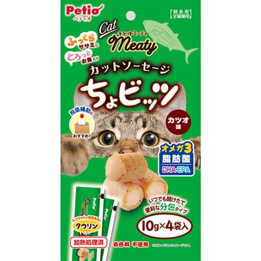 [90602689] Meaty無添加鰹魚味流心肉粒（輔助喂藥 牛磺酸・DHA・EPA+）貓小食 10gx4小袋 W13715 #B121