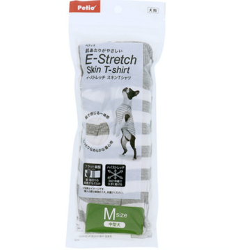 [91602468] E-Stretch 狗狗彈性透氣 間條衫 淺灰色M (可長時間穿著)W26192 #F148