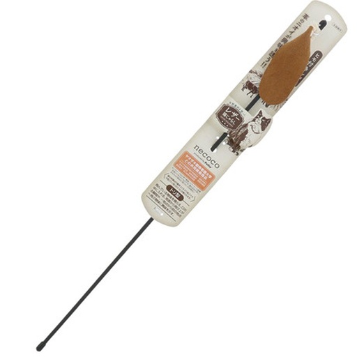 [91602721] necoco Brown Cowhide Leather Cat Teaser with string #G147 W26501