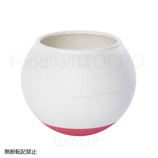 [91501664] 犬用球形搖搖食碗 (白＋鮮紅色) #P39