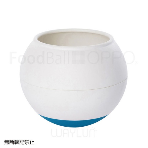 [91501666] 犬用球形搖搖食碗 (白＋藍綠色) #P41