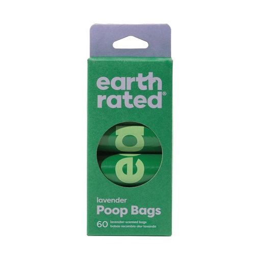 [91603400] Earth Rated60個補充裝可降解撿便袋(15個X4卷-薰衣草香味)