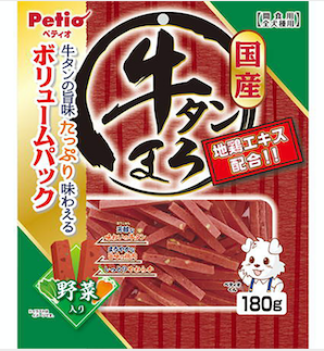 [90503109] Petio 日本產 高纖蔬菜濃郁蒸牛舌條 狗小食 180g #A101 W14051