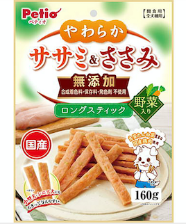 [90503119] Petio 日本產 無添加柔軟雞柳肉野菜長條  狗小食160g #A248 W14035