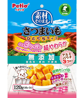 [90503154] Petio 天然原味 無添加超柔軟一口甘薯粒粒(香甜高纖)  狗小食120g #A255 W13972