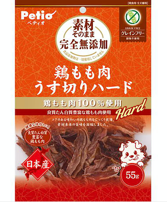 [90503112] Petio 日本產 無添加風乾薄切純雞脾肉片(潔齒) 狗小食 55g #A212 W14056