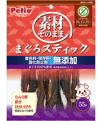 [90503156] Petio 無添加 原條風乾吞拿魚棒 無穀物 (+鐵・DHA・EPA) 狗小食 55g #A257 W14021
