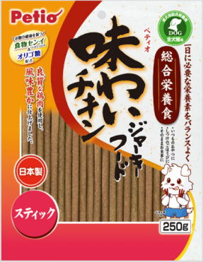 [90502308] Petio 綜合營養 日本產美味雞肉條(腸胃健康)狗小食 250g #A126 W12472