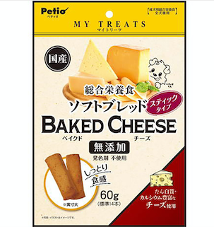 [90503125] Petio 日本產 綜合營養 鬆軟麵包烤芝士棒 狗小食 60g #A261 W13969