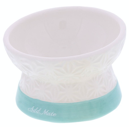 [91502701] Add Mate Bevel Angle Raised&Anti-slip Ceramic Dog Bowl S Size (Blue Bottom)  #F157 A26513