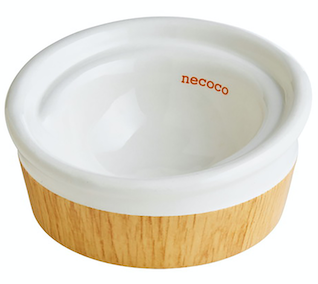 [91603177] necoco 木紋陶瓷貓碗 (乾糧專用）#F172 W26510